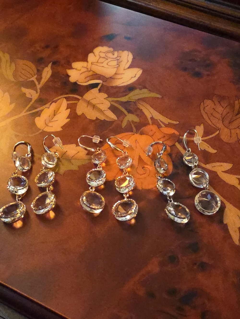 Off Park(R) Collection Round White Crystal Tri-Color Set Of 3 Earrings